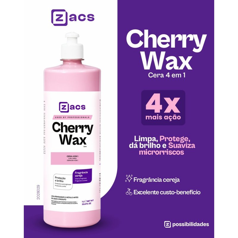 Cherry Wax Zacs Cera 4 em 1 Mascaradora - Cereja (1 Lit