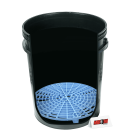 Detailer Balde Preto para Lavagem com Separador de Partículas Azul (19 Litros)