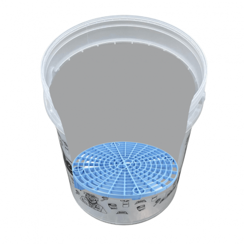 Detailer Balde Transparente para Lavagem com Separador de Partículas Azul (19 Litros)