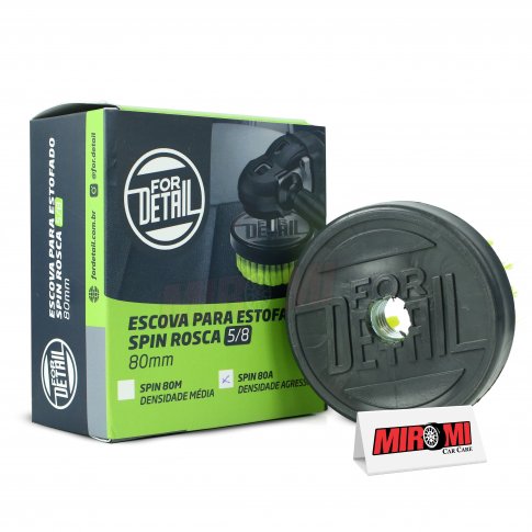 Escova de Estofados Spin Agressiva Verde 80mm 3.2" For Detail (Rosca 5/8)