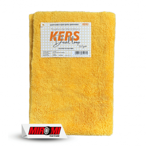 Pano de Microfibra Kers Dual Loop Amarela 360gr/m² (40x60cm)