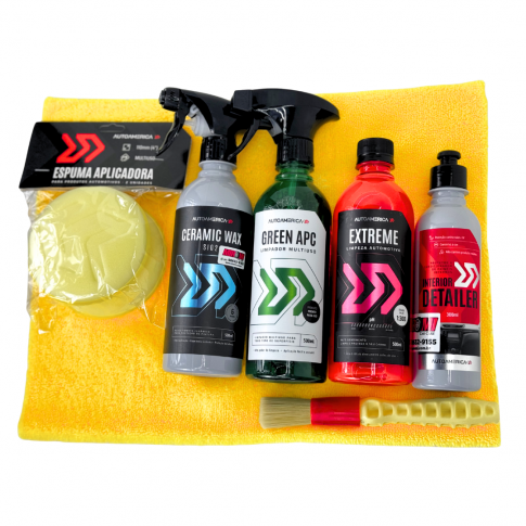 Kit Limpeza Completa Autoamerica - Interna e Externa (6 Itens)