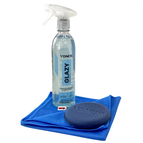 Kit Limpa Vidros Vonixx - Glazy 500ml + Pano Microfibra + Aplicador