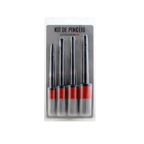Kit de Pincéis para Detalhamento Automotivo Autoamerica (4 Unidades)