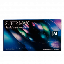 Supermax Luva Azul Escuro Nitrílica Sonic - Tamanho M 7 (Caixa 100 unidades)