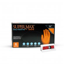 Supermax Luva Nitrílica Ignite Laranja - Tamanho G 8 (Caixa 100 unidades)