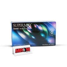 Supermax Luva Azul Escuro Nitrílica Sonic - Tamanho G 8 (Caixa 100 unidades)